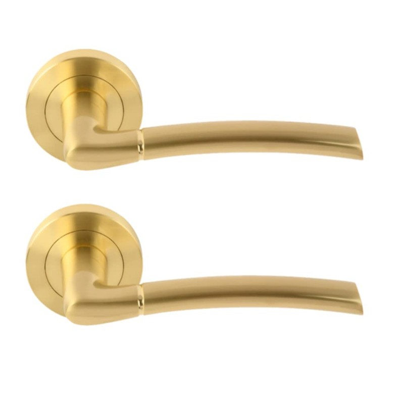 HANDLEZONE® Nemo Lever On Round Rose Door Handles, Internal Passage