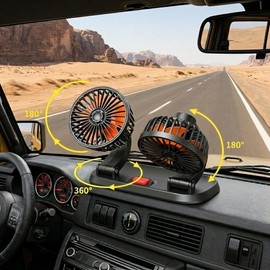 Cloud Zion Fans for Car,2-Head Car Fans with 2-Speed And 360° Rotation for RV,Truck,Golf Cart and More (24 Volts)