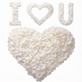 1200 pétalos de rosa blanca – pétalos de rosa artificiales para el día de San Valentín, decoración de boda, propuesta romántica, aniversario, fiesta, decoración de pasillos, niña de las flores