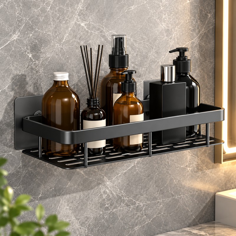 Wall Mounted Bathroom Storage Rack for Shower and Towels –
