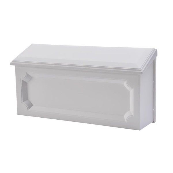 Architectural Mailboxes Windsor Plastic Wall Mount Mailbox, WMH00WAM, White, Small Capacity