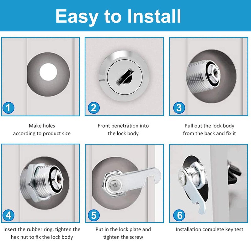 Litensh 40 mm Security Mailbox Lock, Mailbox Lock, Cupboard Drawer