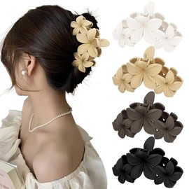 Flower Hair Claw Clips Nonslip Flower Claw Clips Strong Hold Hawaiian Claw Clip für mittlere dicke Haare Frauen und Mädchen Hawaii Haar Accessoire (HairClawflower3)