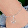 Goldene Hufeisen Anchor Charm 925 Sterling Silver Maritime Anchor Cubic