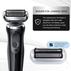 2025 Upgrade Series 7 Electric Shaver Replacement Head 74S Compatible for B-raun Series 7 Shavers: 7120s, 7125s, Compatible for all B-raun Series 5, 6, 7 Flex New Generation Shavers, Silver