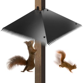 Yolispa Metal Squirrel Baffle, 17 Inch Squirrel Proof Baffles for 4x4 Post, Squirrels Guard for Wooden Pole with Spikes, Keep Raccoons Out of Birdhouses