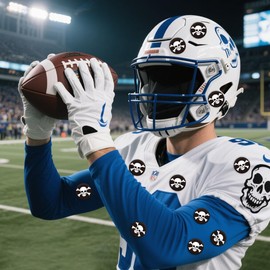 Skull Helmet Stickers, 200 Pcs Youth Football Helmet Stickers, 1-1/8 Inches Vinyl Self Adhesive Helmet Award Decals for Football Baseball Hockey Softball Sport Event Rewards Supplies,Black Print White