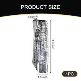 Prywog 1 PC Car Handbrake Cover, Diamond Studded Handbrake Protective Cover, Universal Automobile Interior Accessories, for Most Cars, Trucks and Vans (White)