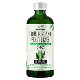 GARDENWISE 3-1-2 Liquid Fertilizer Concentrate with Micronutrients - Ideal Snake Plant Food for Sansevieria (Dracaena trifasciata), Indoor Plant Care (8 OZ)