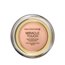 Max Factor Miracle Touch Foundation in Colour 35 Pearl Beige - Intense, Powder Makeup for a Flawless Skin Texture - With SPF 30