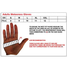 Zorax Black (L - 10cm) Reinforced Adult MX Motocross Motorbike Gloves Breathable Racing Protecting Motorcycle Sports Gloves