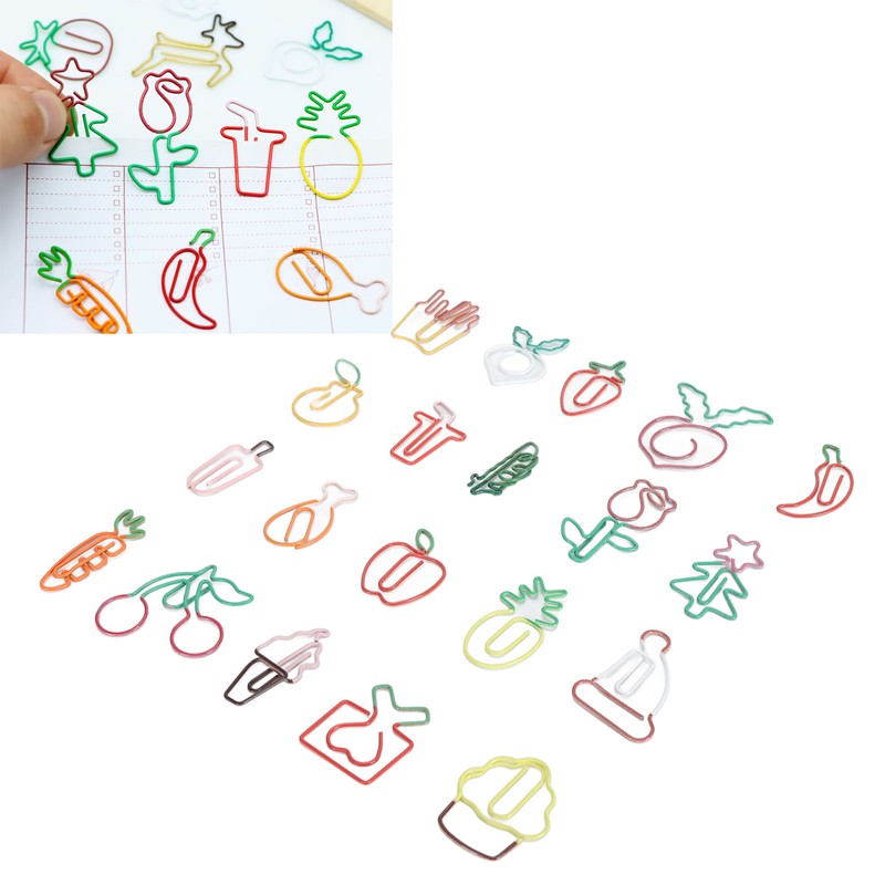 100PCS Set Marking Document Organizing Clip Multiple Cute Shapes Metal