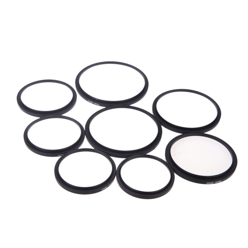 Snsowed 8pcs Step Up Ring Adapter 49-52-55-58-62-67-72-77-82mm 49mm 82mm Filter