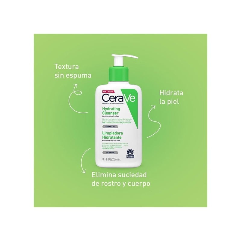 Crema Cerave Limpiadora Hidratante para piel normal a seca 236