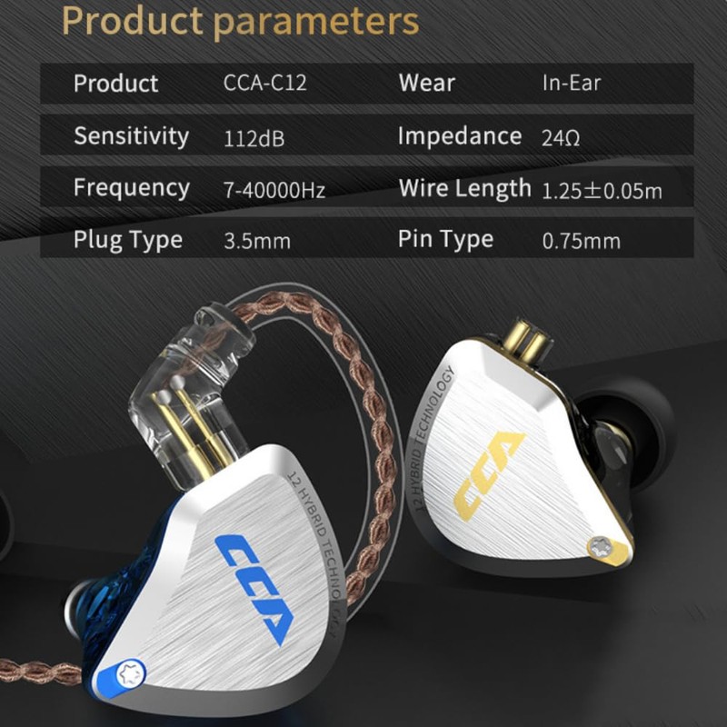KZ CCA C12 Earbuds with Microphone