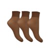 Ladies 15 Denier Sheer Anklets Mink 9 Pairs (3 Packs)