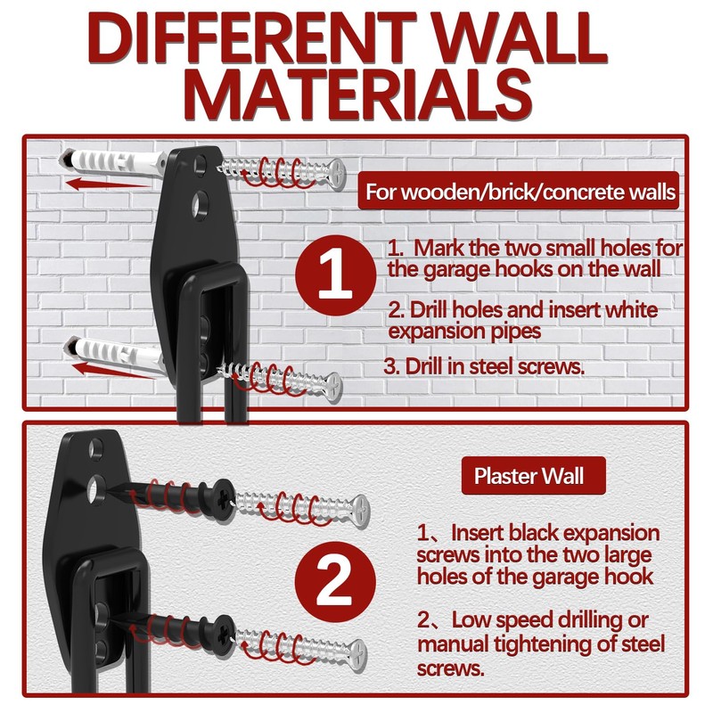 3-H Garden Hose Holder Wall Mount 4 Pack,Solid Steel Hose