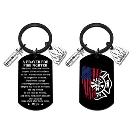 Sugchairo Firefighter Gifts for Men Firefighter Keychain Accessories Best Gifts for Firemen Graduation Gift for Fire Fighter