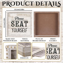 Yousoontic 3 Pieces Farmhouse Wooden Framed Bathroom Decor Signs Boho Funny Bathroom Rules Wall Art Printed with Humorous Phrases Toilet Rules Shelf Decor Vintage Rustic Wooden Signs for Home Restroom