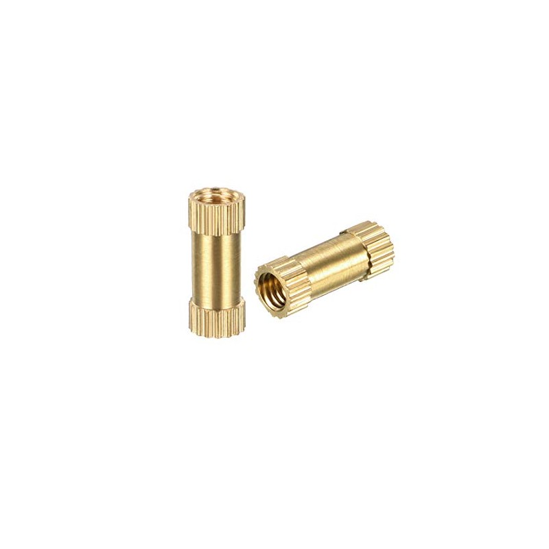 sourcing map Knurled Insert Nuts - 100Pcs M3 x 10mm