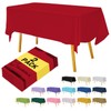 Hereisa Red Plastic Tablecloths 2 Pack Ruby Disposable Table Covers
