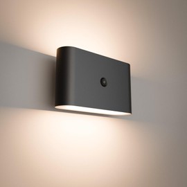 TIANCILC LED Wall Lights with Motion Sensor, Magnetic Wall Sconces Lamp 3600mAh Rechargeable Battery Operated, 3000K Warm Light & Dimmable Cordless Light for Living Room Bedside (Black)