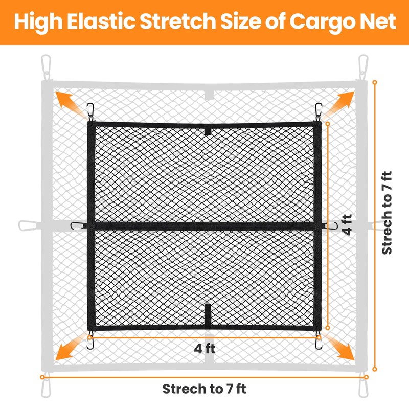 Truck Bed Net, Highly Elastic Cargo Net for Pickup Truck