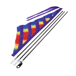 AlveyTech Multicolor Sail Flag for Bikes & Scooters (Rainbow) - 3 Flagpoles Included - Easy to Fix, Stylish Look, Durable - Bicycle Flags with Pole for Safety Adult