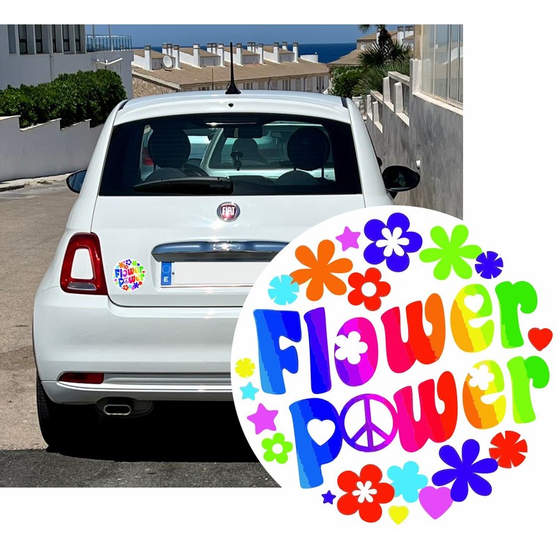 1 Flower-Power Sticker I kfz259 I Diameter 10 cm I