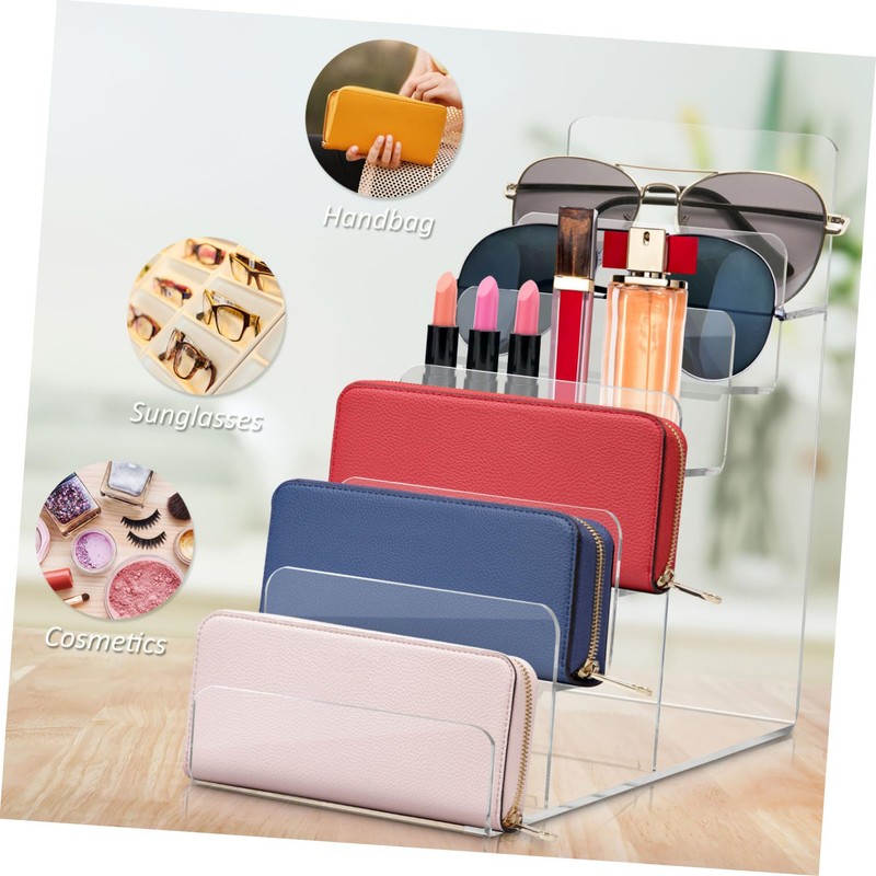1pc Acrylic Wallet Holder Purse Rack Stand Pocketbook Hanging Handbag