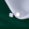 Reffeer Solid 925 Sterling Silver Tiny Clover Earrings Stud for