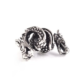Battle-Merchant Bartperle Drachen Wikinger/Perle für Dreadlocks aus 925er Silber Innendurchmesser 5mm