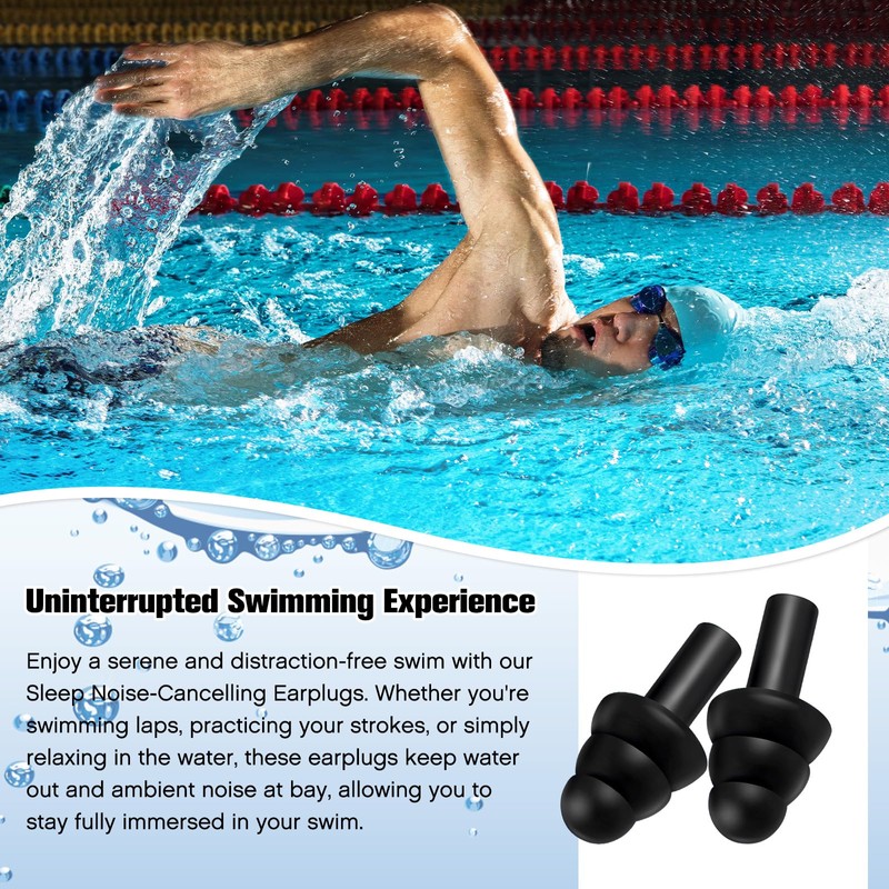 TrelaCo 200 Pairs Silicone Ear Plugs Soft Reusable Waterproof Ear