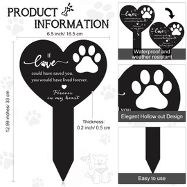 Unittype Metal Memorial Pet Grave Markers Double Sided Pet Memorial Stake Dog Claw Sympathy Grave Plaque Cemetery Garden Stake Memorial Grave Stake Garden Grave Decoration for Pets Cemetery Yard