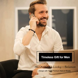 Zodiac Bracelet for Men Women 10mm Natural Black Onyx Stone Star Sign Constellation Horoscope Bracelet Gifts (Virgo)