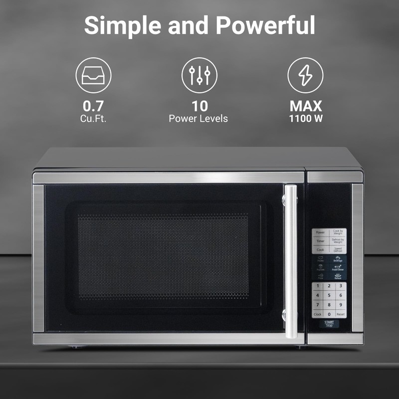 Techomey Microwave Countertop 0.7 Cu.ft. Compact Small Microwave 700W, 6