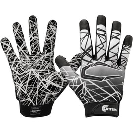 CUTTERS Game Day No Slip Football Gloves, Youth and Adult Sizes, Receiver Glove with High Tack Silicone Grip, Superior Support and Protection for All Ages, Guantes de Football, 1 Pair, Medium