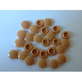 Hinge and Bracket Supplies 10Mm Hole Cover Caps 50 Pce Oak Colour For Kitchen Cabinets