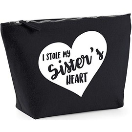 Hippowarehouse I Stole My Sister's Heart (Slanted) printed make up cosmetic wash bag 18x19x9cm