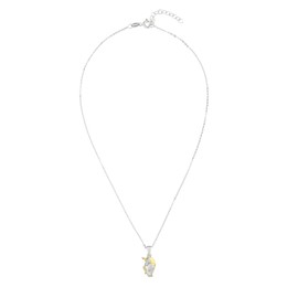 Amor 2026612 Necklace with Pendant 925 Sterling Silver Girls Children's Necklace 35 + 3 cm Bi-Colour Unicorn Comes in Jewellery Gift Box, Sterling Silver, No Gemstone