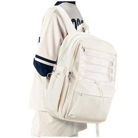 suwasp Pickleball Bag, Pickleball Backpack for Women and Men, Paddle Bag Fits 4 Paddles Accessories, Tennis Racket Bags Pickle Ball Backpack Gifts for Sport Lovers, Beige