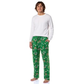 INTIMO Power Rangers Men's Family Sleep Tossed Print Pajama Pants (Large, Green)