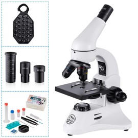 80-2000X Optical Microscope, Metal Body, 2 WF Oculars, Dual-lluminators System, US Plug, Full Accessories for Kids Students Begginers