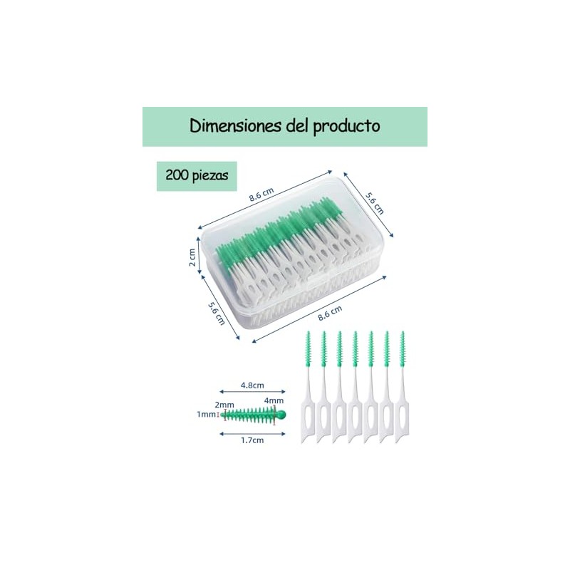 200 Cepillos Interdentales, Cepillos Interdentales Gum, Limpieza Dental Profunda, Para