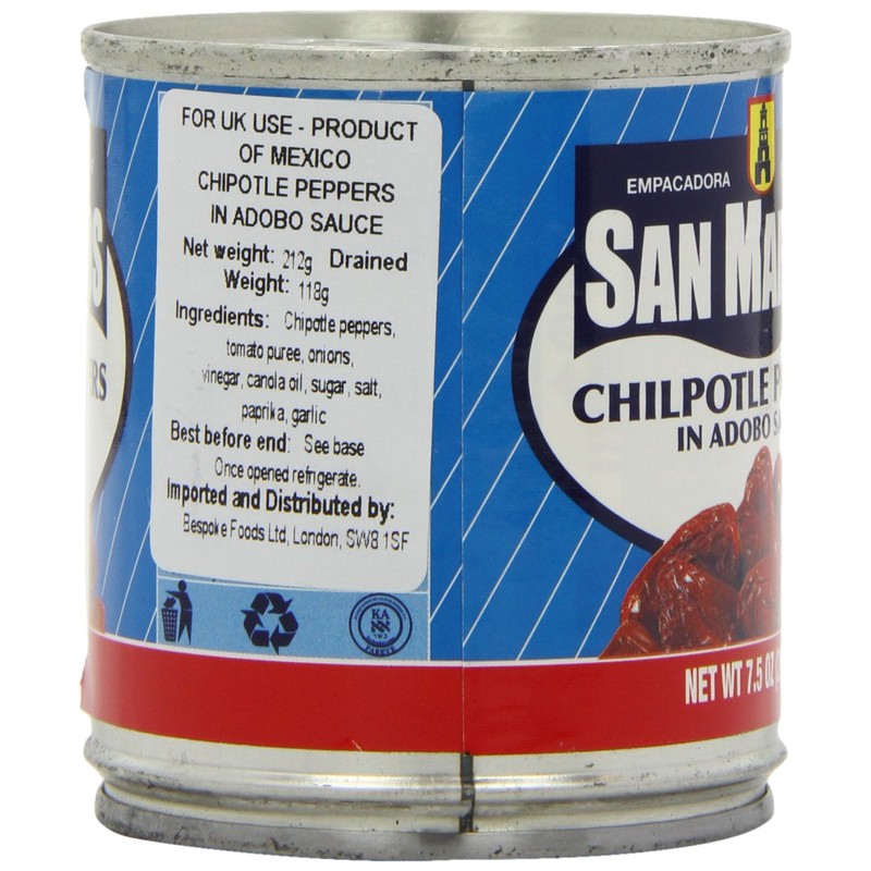San Marcos Chilpotle Peppers in Adobo Sauce, 7.5 Oz., (Pack