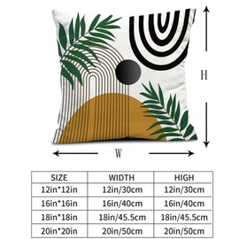 Snycler Boho Pillow Covers 16x16 Set of 2, Bohemian Mid Century Style Green Gold Throw Pillow Covers Farmhouse Vintage Abstract Art Boho Decor Cushion Case Home Decor for Couch Sofa Outdoor