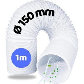 Home Melody Exhaust Hose 150 mm 1 Metre PVC Flexible for Mobile Air Conditioners, Tumble Dryers, Extractor Hood, Flex Hose, Exhaust Hose, Air Conditioner Extension Hose, Window Air Hose