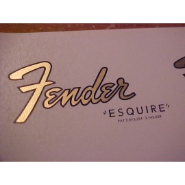 Fender Esquire CBS  Guitar Waterslide Headstock Decal Metallic Inks
