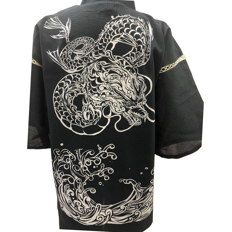 Edo-Ten Men’s Jinbei Shijira Weave Cool Summer 100% Cotton Printed
