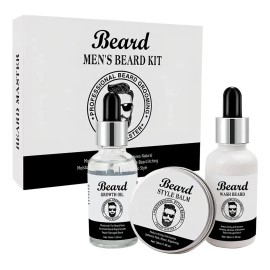 Kit Beard Master Profesional Barba 3 Piezas Incluye Aceite Y Shampoo
